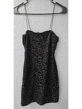 Women's Wild Fable Thin Stap Leopard Print Dress Size X Small Black Sleeveless